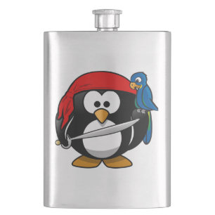 Cantil Pinguim do pirata com um Bandanna vermelho e um