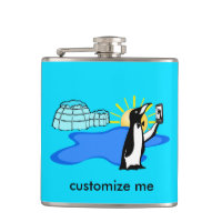 Pinguim Grito Selfie Humor Legal Azul Personalizad