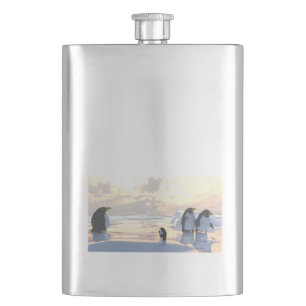 Cantil pinguins se resfriando em um bote de gelo