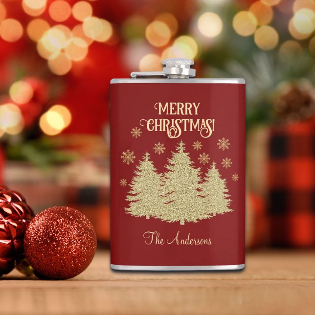 Cantil Pinheiros Dourados Flocos de Neve Dourados (Criador carregado)