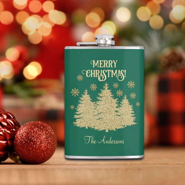 Cantil Pinheiros Dourados Flocos de Neve Dourados (Criador carregado)