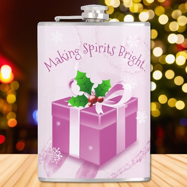 Cantil Pink Christmas Gift Flask (Pink Christmas Gift Flask)