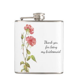 Cantil Pink floral d'água Bridesmaid obrigado