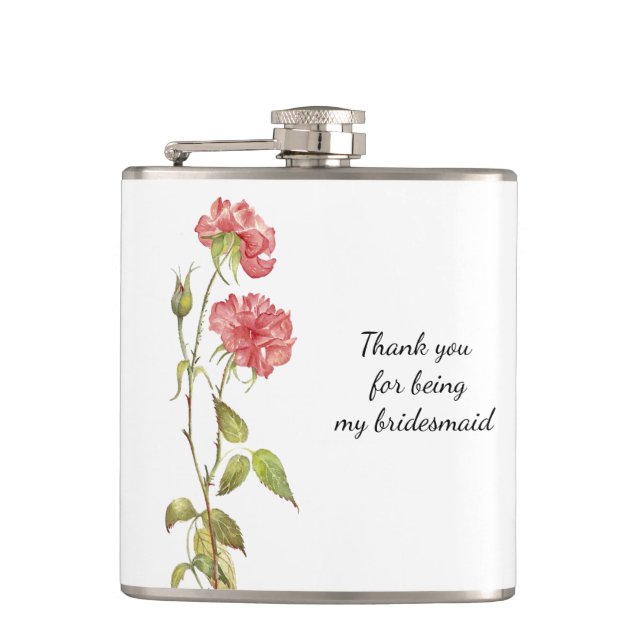 Cantil Pink floral d'água Bridesmaid obrigado (Frente)