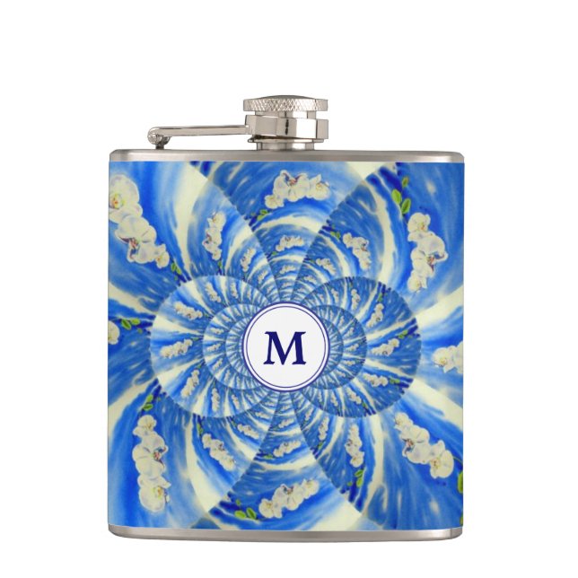 Cantil Pintor branco de orquídea elegante (Frente)