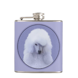 Cantil Pintura Branca de Poodle Padrão - Arte Cão Origina