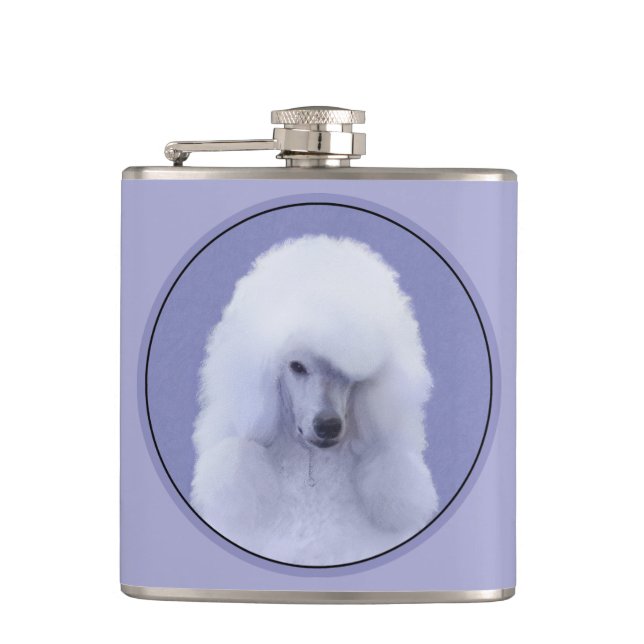 Cantil Pintura Branca de Poodle Padrão - Arte Cão Origina (Frente)