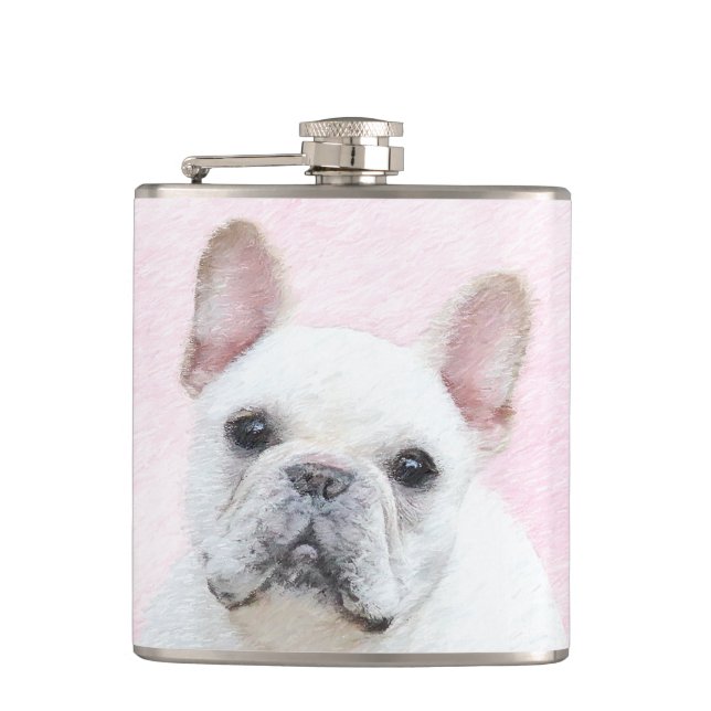 Cantil Pintura de Bulldog Francês (Creme/Branco) - Arte C (Frente)
