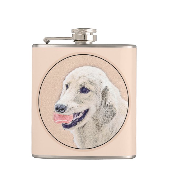 Cantil Pintura de Cachorro Retriever Dourado com Bola de  (Frente)