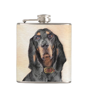 Cantil Pintura de Coonhound Preto e Cão - Arte Original