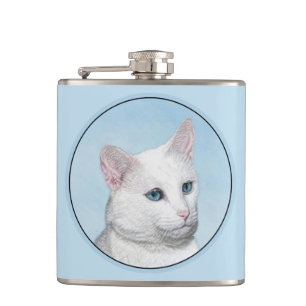 Cantil Pintura de Gatos Brancos - Arte de Gato Original B