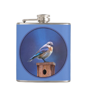 Cantil Pintura de pássaro-azul (feminina) - Arte de pássa