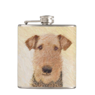 Cantil Pintura de Terrier Airedale - Arte original cômoda
