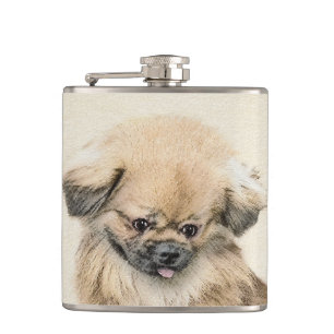 Cantil Pintura em Pekingese - Arte Cachorra Original