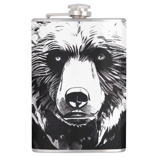 Cantil Pintura Espirituosa Urso Grizzly Selvagem (Frente)