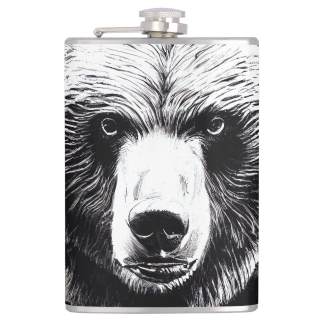 Cantil Pintura Espirituosa Urso Grizzly Selvagem (Frente)