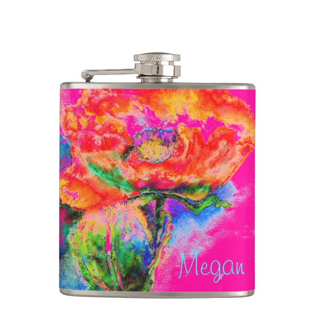 Cantil pintura floral de abstrato red watercolor (Frente)