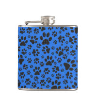 Pinturas de cães Bolinhas preto e branco em azul-t