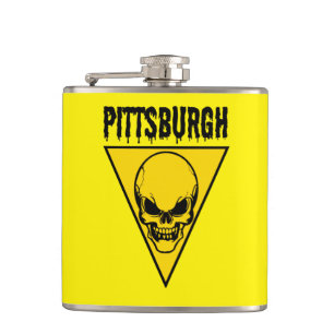 Cantil Pittsburgh Skull Flask Yellow