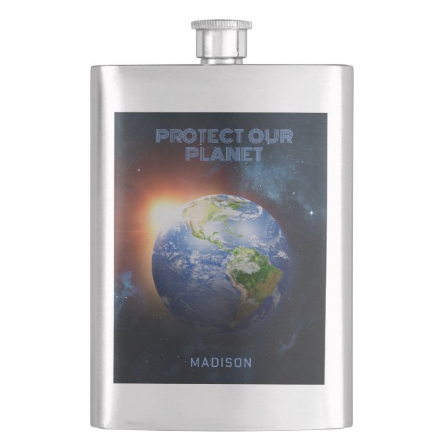 Cantil Planeta de Texto Personalizado Terra (Frente)