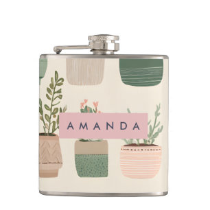 Cantil Planta Suculenta Em Vaso Personalizada Moderna Boh
