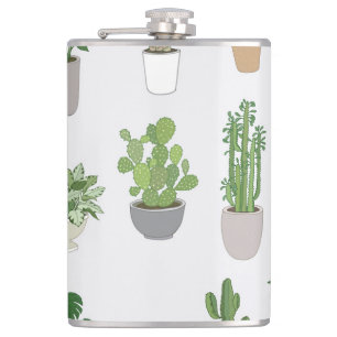 Cantil Plantas caseiras, padrão de rabisco de vintage