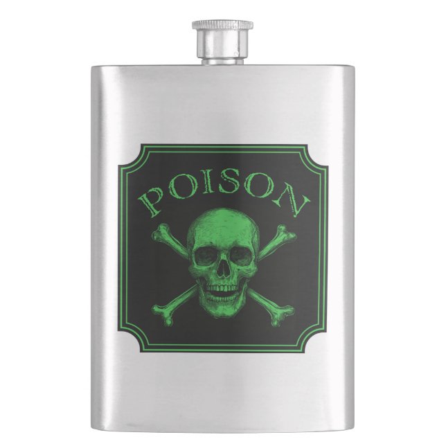 Cantil Poison Skull e Crossbones Halloween Design Impress (Frente)