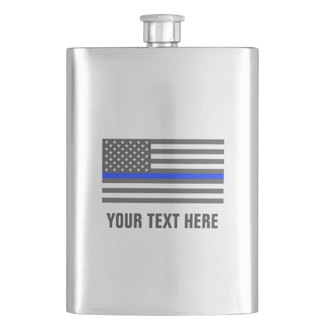 Cantil polícia de bandeira americana de linha azul fina (Frente)