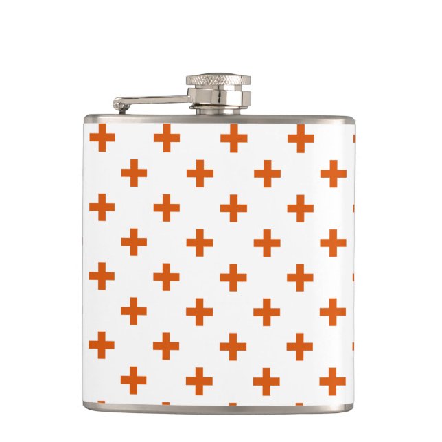 Cantil Polka laranja cruza em branco (Frente)
