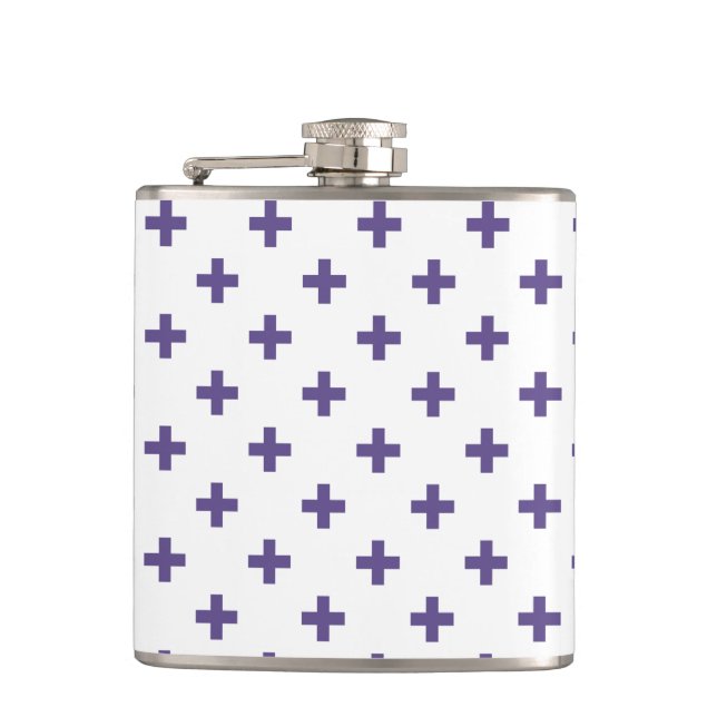 Cantil Polka ultravioleta cruza em branco (Frente)