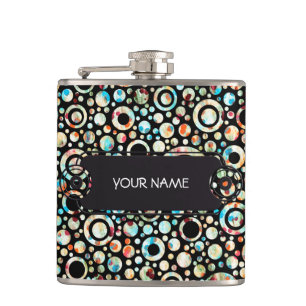 Cantil Pontos de cores e padrão do círculo + texto e back