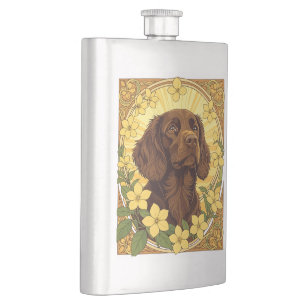 Cantil Poodle E Flores Amarelas De Jasmim