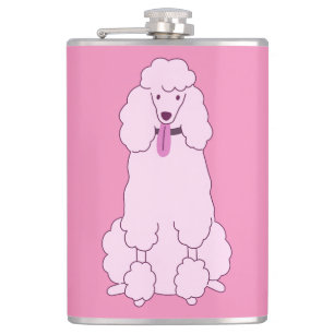 Cantil Poodle Rosa de Nome Personalizado