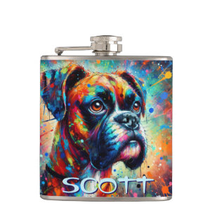 Cantil Pop-Art Boxer Colorido Cachorro Personalizado Azul