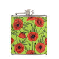 Poppies, vermelhos e verdes no verde limão