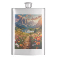 Poster de viagens Dolomites Vintage-Style com Lago