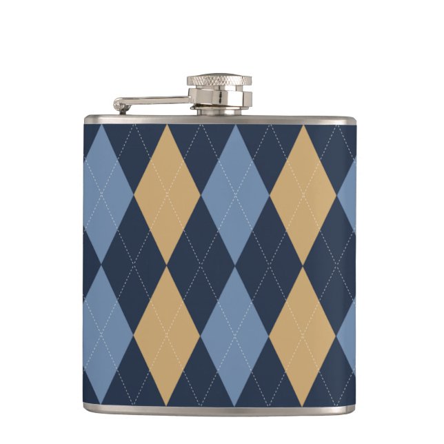 Cantil Preppy Argyle Azul Marinho Caqui Fumaça Azul Perso (Frente)