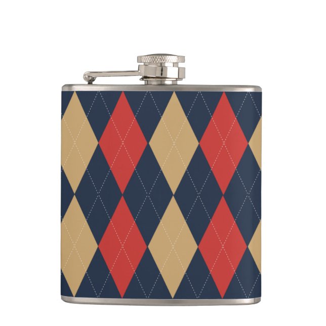 Cantil Preppy Argyle Azul Marinho Caqui personalizado (Frente)