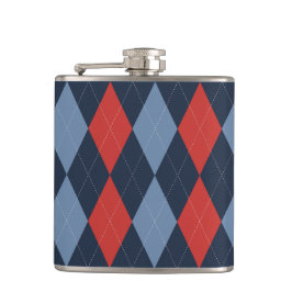 Cantil Preppy Argyle Azul Marinho Vermelho Fumaça Azul Pe