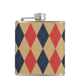 Cantil Preppy Argyle Caqui Azul Vermelho Personalizado