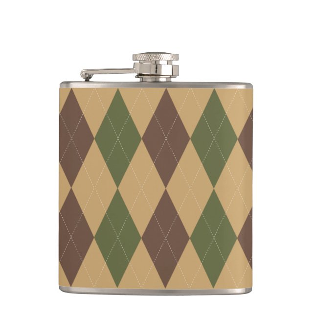 Cantil Preppy Argyle Khaki Army Green Brown Personalized (Frente)