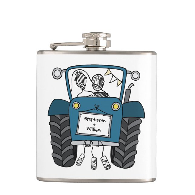 Cantil Presente de Casamento do País do Trator Azul Perso (Frente)