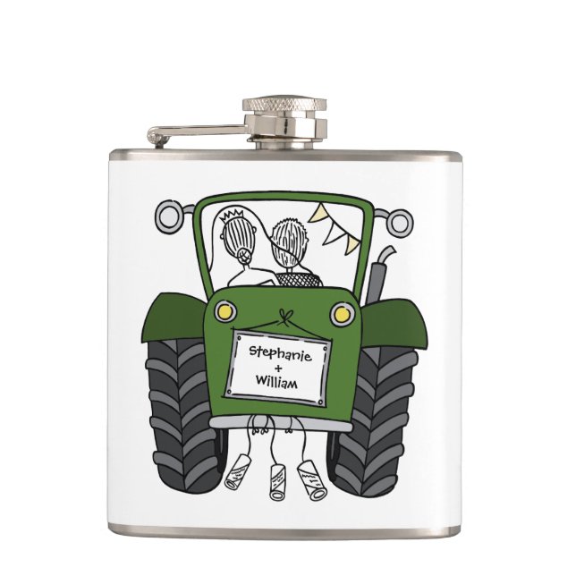 Cantil Presente de Casamento do País do Trator Verde Pers (Frente)