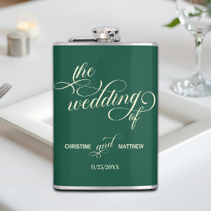 Cantil Presente de Casamento Teal de Caligrafia Elegante