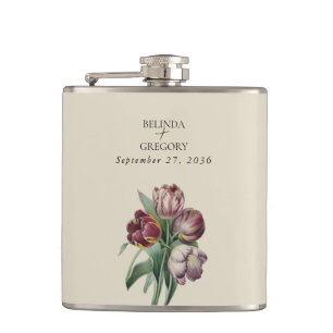 Cantil Presente de Casamento Tulipas Roxas Aquarela Tempe