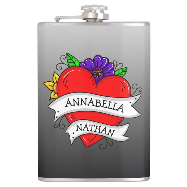 Cantil Presente Romântico de Casal | Tatuagem Estilo Arte (Frente)