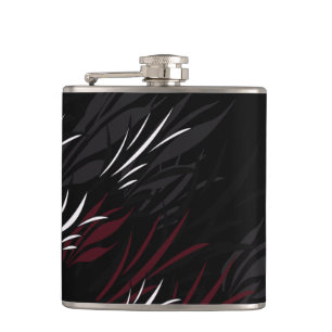Cantil Preto com Burgandy Feather Flask