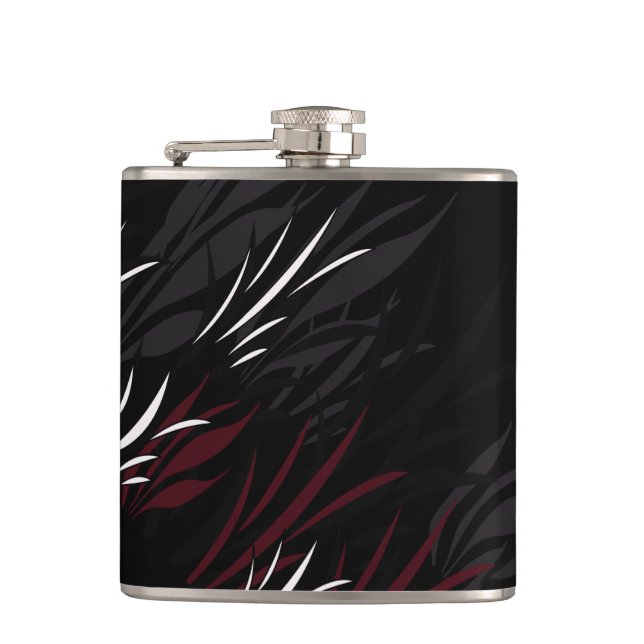 Cantil Preto com Burgandy Feather Flask (Frente)