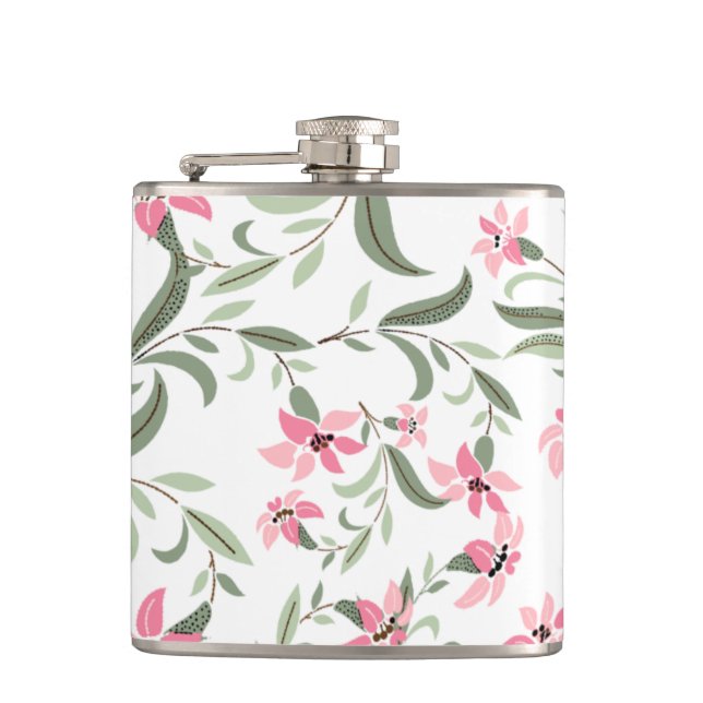 Cantil Pretty Elegant Pink Floral Pattern White (Frente)