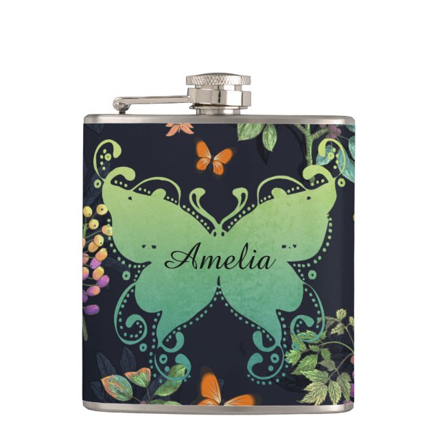 Cantil Pretty Personalised Dark Floral Butterfly Pattern (Frente)